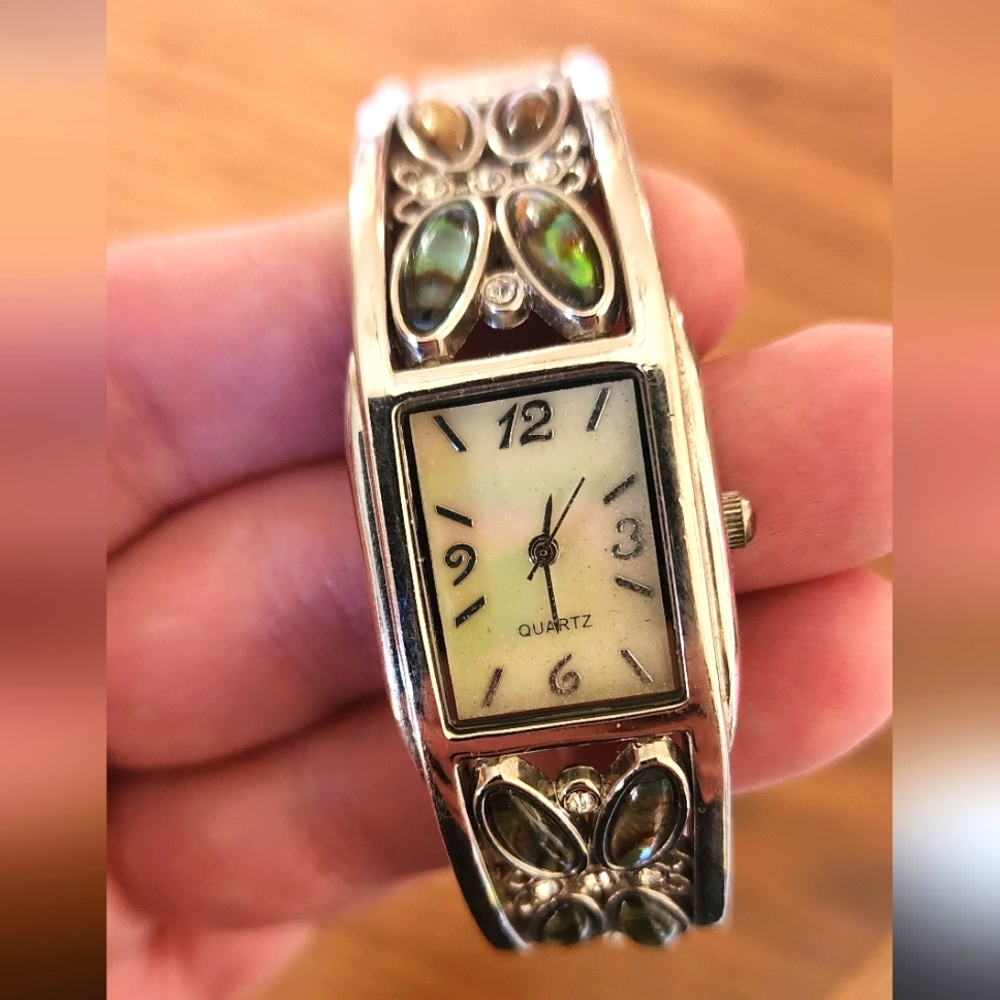 Women's  silver quartz watch bracelet